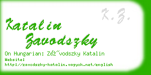 katalin zavodszky business card